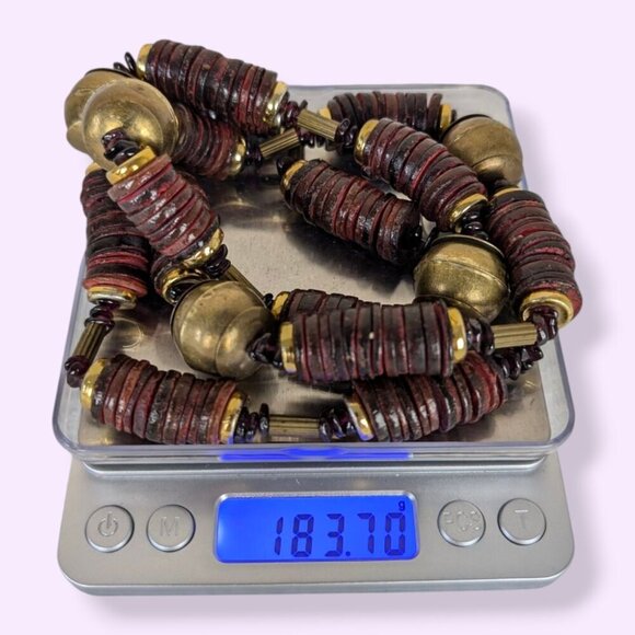 Vintage African Heishi Vinyl Beaded Necklace - Picture 5 of 5